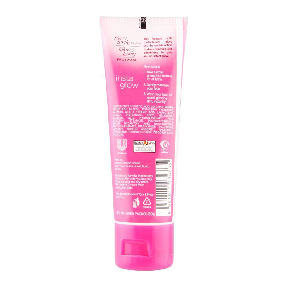 Fair & Lovely Is Now Glow & Lovely Insta Glow Face Wash, 80g