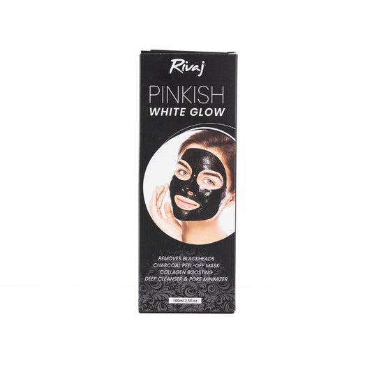 RIVAJ-UK Pinkish White Glow Charcoal Black Peel Off Mask 100ml